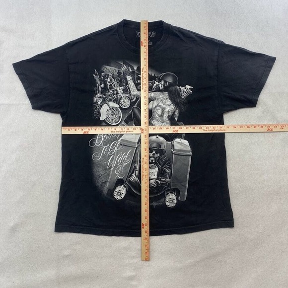 Born To Be Wild Ride or Die Graphic Tee Thrifted Vintage Style Size 2XL - Picture 5 of 9